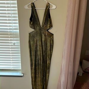 Fashion Nova Gold/Black snake print dress